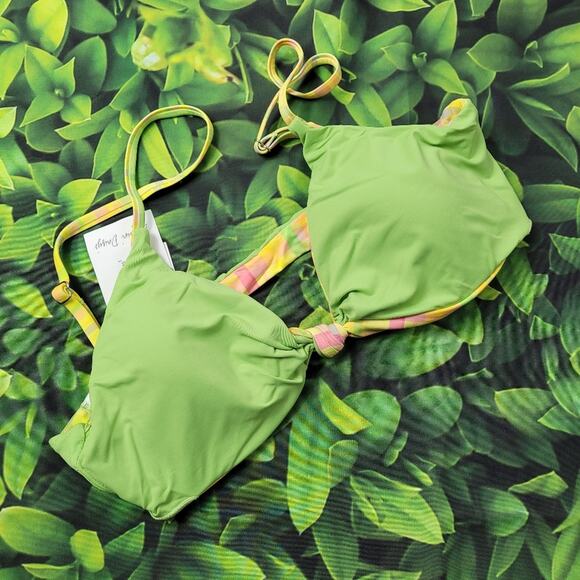 NWT Dippin' Daisy's Zen Knot Front Plaid Bikini Top sz Large might be Reversible - Picture 3 of 11